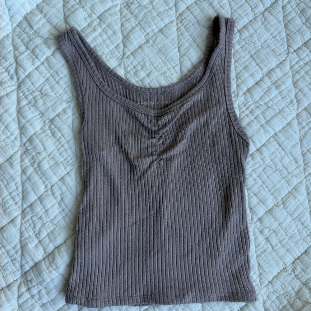 American Eagle Outfitters Ribbed Tank Top - Brown